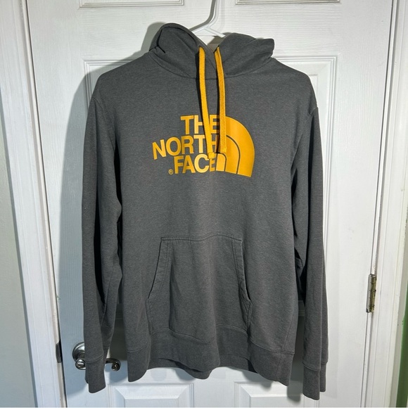 The North Face Sweaters - The North Face Mens Hooded Sweatshirt. Gray and Gold. Size Large. Hoodie